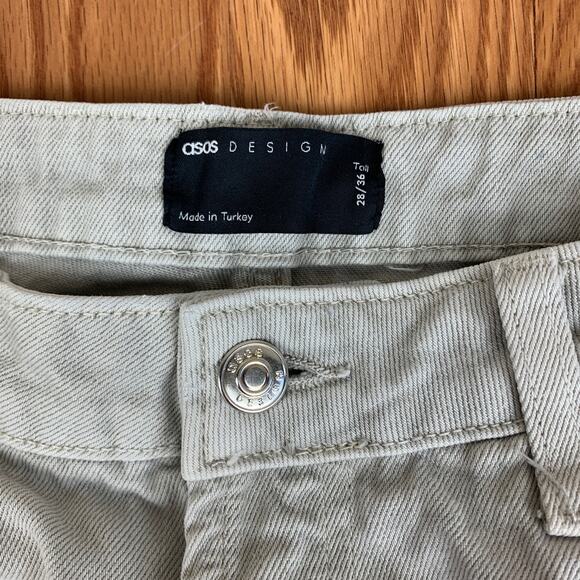 ASOS Designs Light Grey Carpenter Jeans Sz 28/36 TALL - Picture 2 of 6